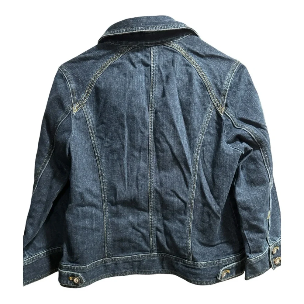 Chico's Authentic Blue Dark Wash Denim Jean Jacket, Size 0 - Picture 2 of 8